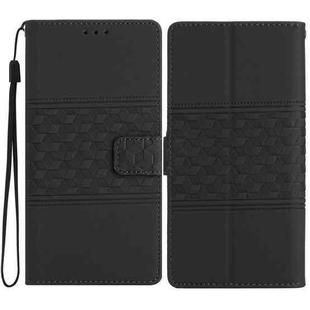 For iPhone 17 Pro Max Diamond Embossed Skin Feel Leather Phone Case(Black)