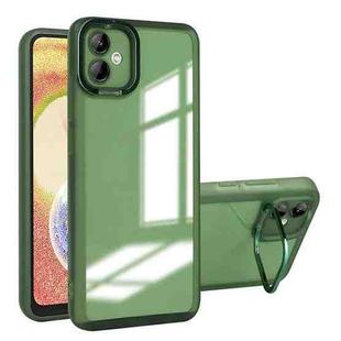 For Samsung Galaxy A04 4G Invisible Lens Bracket Matte Transparent Phone Case(Dark Green)