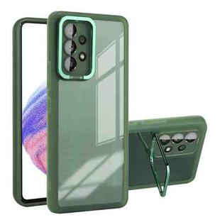 For Samsung Galaxy A53 5G Invisible Lens Bracket Matte Transparent Phone Case(Dark Green)