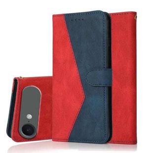 For iPhone 17 Air Dual-color Stitching Leather Phone Case(Red Blue)