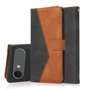 For iPhone 17 Air Dual-color Stitching Leather Phone Case(Black Brown)
