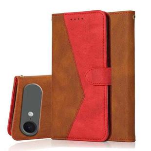 For iPhone 17 Air Dual-color Stitching Leather Phone Case(Brown Red)