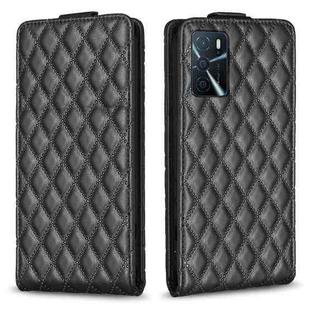 For OPPO A16S / A54S / A55 5G Diamond Lattice Vertical Flip Leather Phone Case(Black)