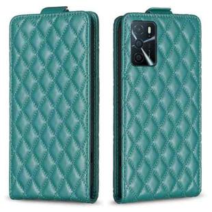 For OPPO A16S / A54S / A55 5G Diamond Lattice Vertical Flip Leather Phone Case(Green)