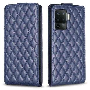 For OPPO A94 / Reno5 F / F19 Pro Diamond Lattice Vertical Flip Leather Phone Case(Blue)