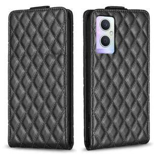 For OPPO A96 5G / Reno7 Z Diamond Lattice Vertical Flip Leather Phone Case(Black)