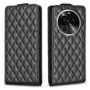 For OPPO Find X6 Pro Diamond Lattice Vertical Flip Leather Phone Case(Black)