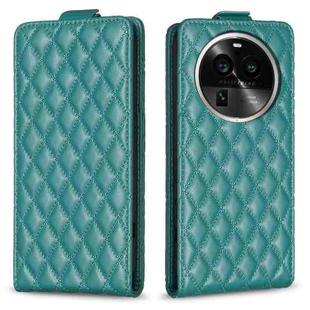 For OPPO Find X6 Pro Diamond Lattice Vertical Flip Leather Phone Case(Green)