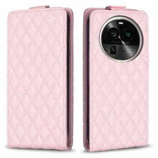 For OPPO Find X6 Pro Diamond Lattice Vertical Flip Leather Phone Case(Pink)
