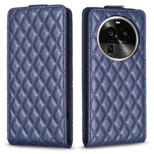 For OPPO Find X6 Pro Diamond Lattice Vertical Flip Leather Phone Case(Blue)