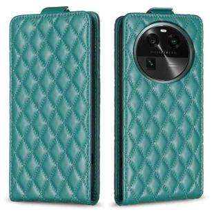 For OPPO Find X6 Diamond Lattice Vertical Flip Leather Phone Case(Green)