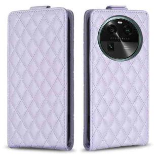 For OPPO Find X6 Diamond Lattice Vertical Flip Leather Phone Case(Purple)