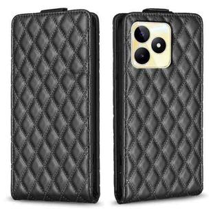For Realme C53 Diamond Lattice Vertical Flip Leather Phone Case(Black)