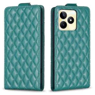 For Realme C53 Diamond Lattice Vertical Flip Leather Phone Case(Green)
