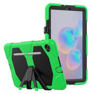 For Samsung Galaxy Tab S6 Lite P610 Shockproof Colorful Silicon + PC Protective Case with Holder & Pen Slot(Green)