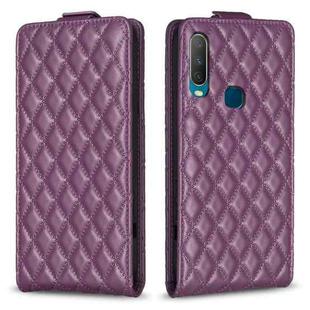 For vivo Y11 / Y15 / Y12 / Y17 Diamond Lattice Vertical Flip Leather Phone Case(Dark Purple)