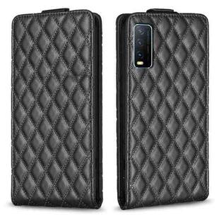 For vivo Y20 / Y20s / Y11s / Y12s Diamond Lattice Vertical Flip Leather Phone Case(Black)