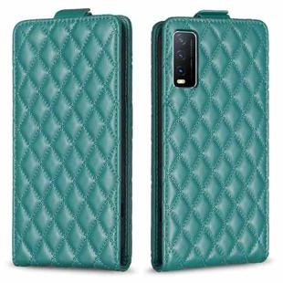 For vivo Y20 / Y20s / Y11s / Y12s Diamond Lattice Vertical Flip Leather Phone Case(Green)