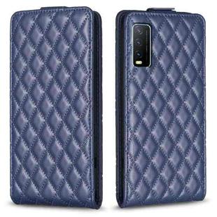 For vivo Y20 / Y20s / Y11s / Y12s Diamond Lattice Vertical Flip Leather Phone Case(Blue)