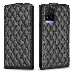 For vivo Y21 / Y21s / Y33s Diamond Lattice Vertical Flip Leather Phone Case(Black)