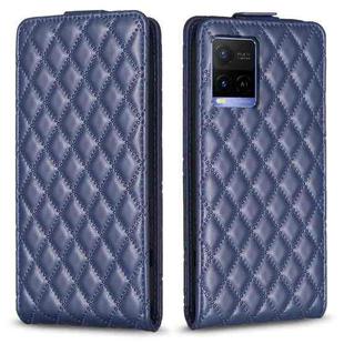 For vivo Y21 / Y21s / Y33s Diamond Lattice Vertical Flip Leather Phone Case(Blue)
