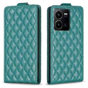 For vivo Y35 4G / Y22s Diamond Lattice Vertical Flip Leather Phone Case(Green)