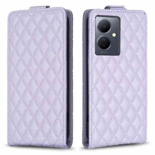 For vivo Y78 5G Diamond Lattice Vertical Flip Leather Phone Case(Purple)
