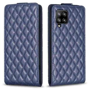 For Samsung Galaxy A42 5G Diamond Lattice Vertical Flip Leather Phone Case(Blue)