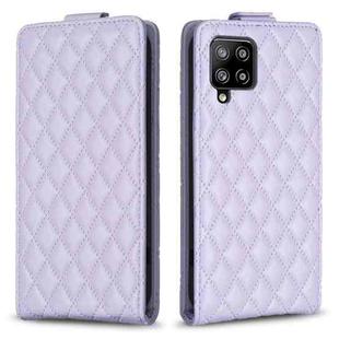 For Samsung Galaxy A42 5G Diamond Lattice Vertical Flip Leather Phone Case(Purple)