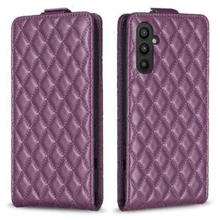 For Samsung Galaxy A14 4G/5G Diamond Lattice Vertical Flip Leather Phone Case(Dark Purple)
