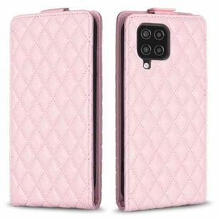 For Samsung Galaxy A22 4G Diamond Lattice Vertical Flip Leather Phone Case(Pink)