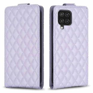 For Samsung Galaxy A22 4G Diamond Lattice Vertical Flip Leather Phone Case(Purple)