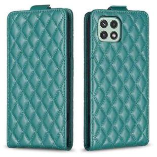 For Samsung Galaxy A22 5G Diamond Lattice Vertical Flip Leather Phone Case(Green)