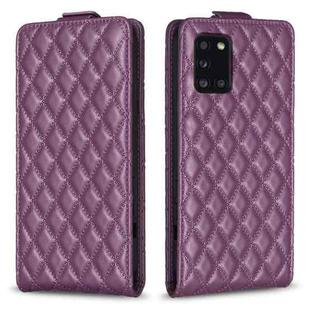 For Samsung Galaxy A31 Diamond Lattice Vertical Flip Leather Phone Case(Dark Purple)