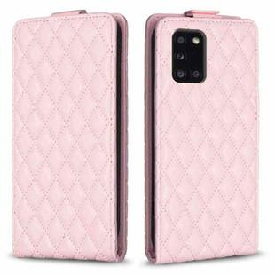 For Samsung Galaxy A31 Diamond Lattice Vertical Flip Leather Phone Case(Pink)