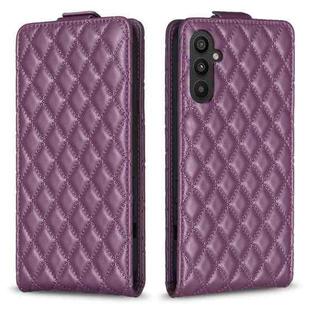 For Samsung Galaxy A34 5G Diamond Lattice Vertical Flip Leather Phone Case(Dark Purple)