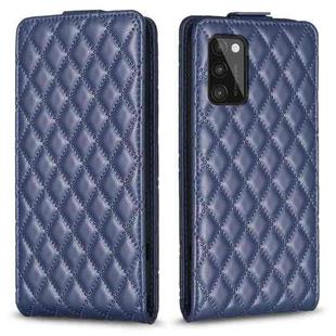 For Samsung Galaxy A41 Diamond Lattice Vertical Flip Leather Phone Case(Blue)
