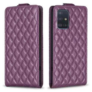 For Samsung Galaxy A51 4G Diamond Lattice Vertical Flip Leather Phone Case(Dark Purple)