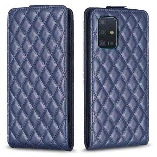 For Samsung Galaxy A51 4G Diamond Lattice Vertical Flip Leather Phone Case(Blue)