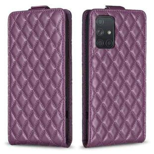 For Samsung Galaxy A71 4G Diamond Lattice Vertical Flip Leather Phone Case(Dark Purple)