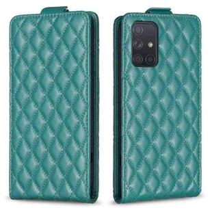 For Samsung Galaxy A71 4G Diamond Lattice Vertical Flip Leather Phone Case(Green)