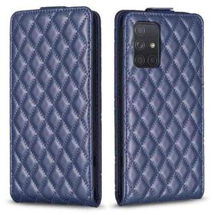 For Samsung Galaxy A71 4G Diamond Lattice Vertical Flip Leather Phone Case(Blue)