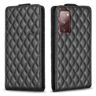 For Samsung Galaxy S20 FE Diamond Lattice Vertical Flip Leather Phone Case(Black)