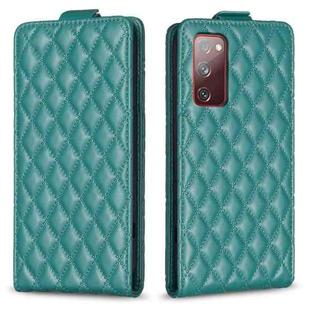 For Samsung Galaxy S20 FE Diamond Lattice Vertical Flip Leather Phone Case(Green)