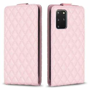 For Samsung Galaxy S20+ Diamond Lattice Vertical Flip Leather Phone Case(Pink)