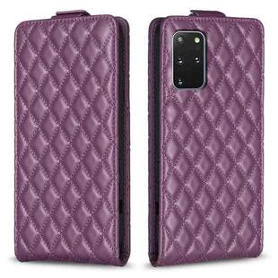 For Samsung Galaxy S20 Diamond Lattice Vertical Flip Leather Phone Case(Dark Purple)