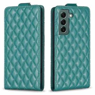 For Samsung Galaxy S22 5G Diamond Lattice Vertical Flip Leather Phone Case(Green)