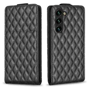 For Samsung Galaxy S23 5G Diamond Lattice Vertical Flip Leather Phone Case(Black)