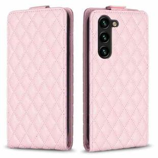 For Samsung Galaxy S23 5G Diamond Lattice Vertical Flip Leather Phone Case(Pink)