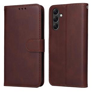 For Samsung Galaxy A15 Classic Calf Texture Flip Leather Phone Case(Brown)